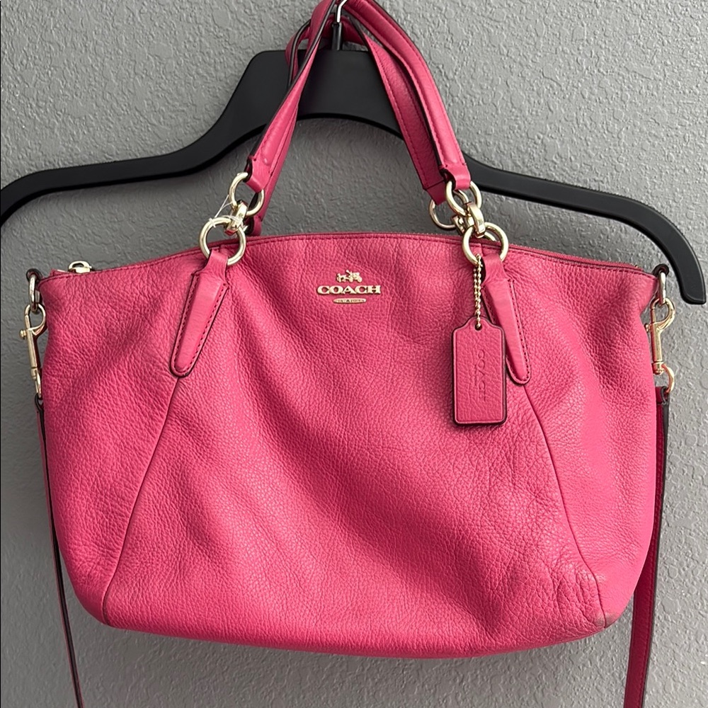 Coach Pink Leather Tote Bag